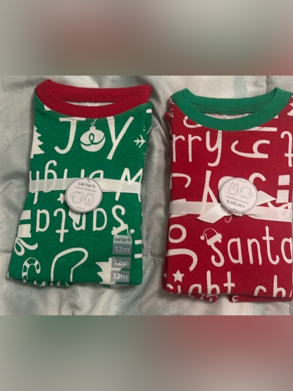 NWT!! Carter’s Christmas Pajamas (2 sets) Size 12 month